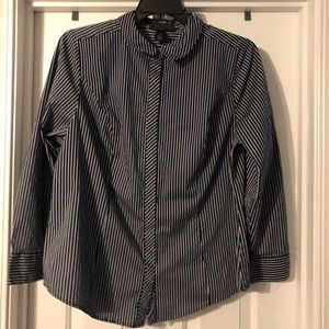 Lane Bryant - Navy/ White Stripped Shirt - Size 20